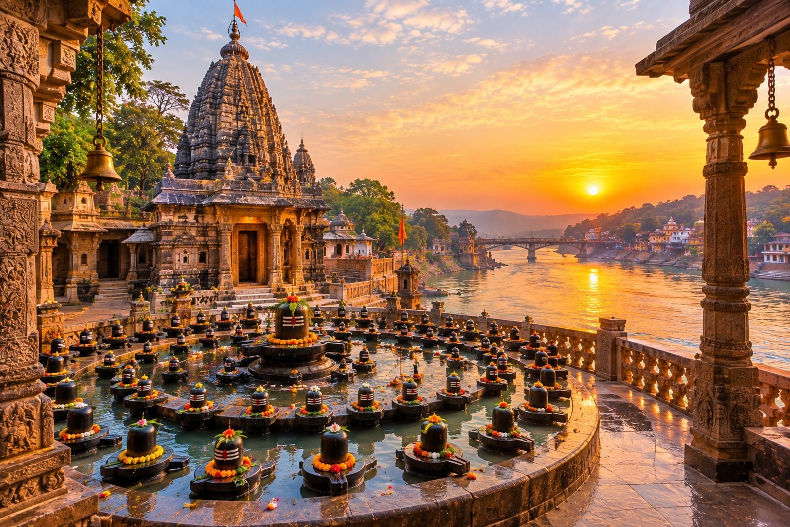 Omkareshwar Temple 108 Shiva Lingas
