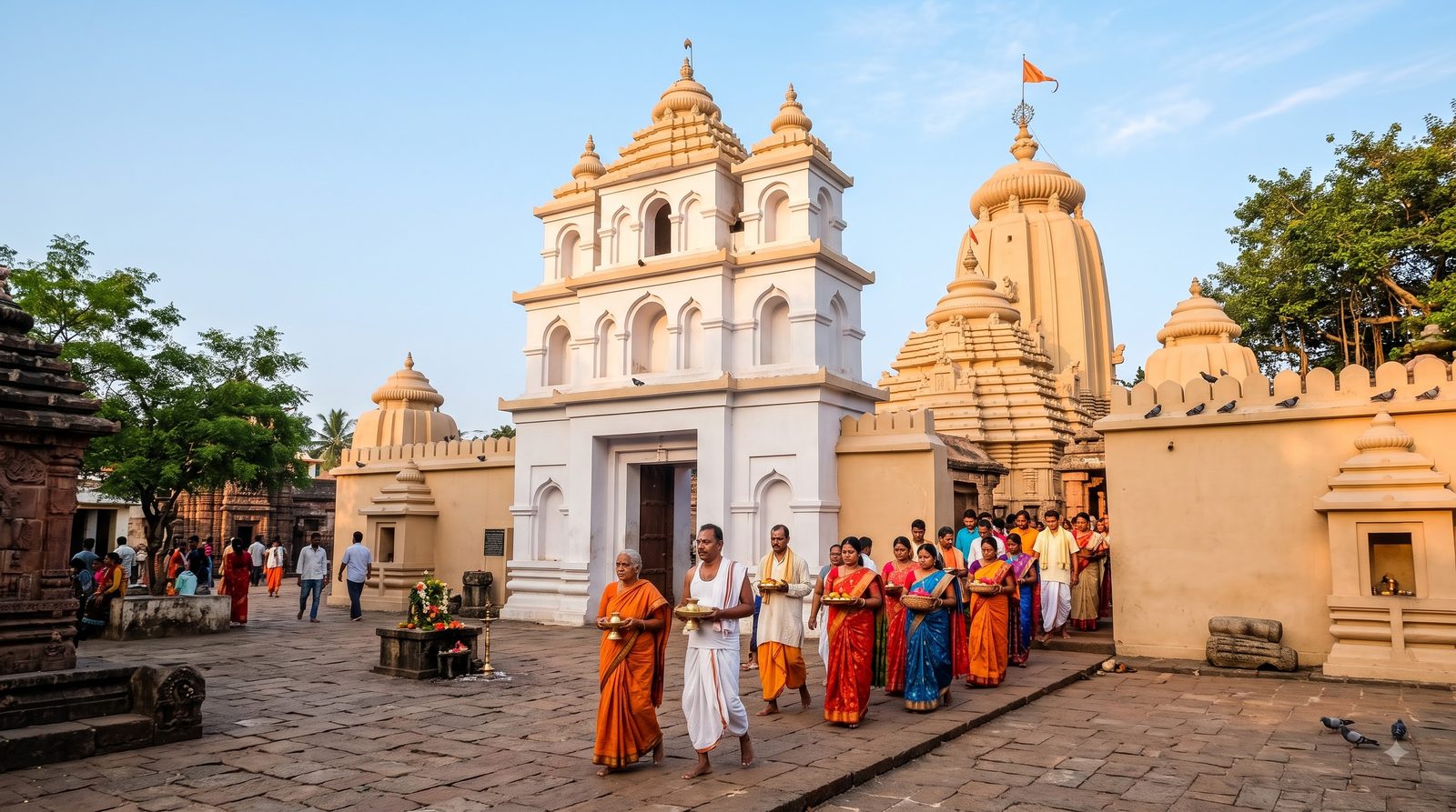 Devotees entering Sakhigopal Temple